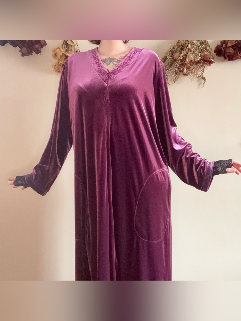 Charter Club Whimsigoth Purple Velvet Maxi Dress 💜